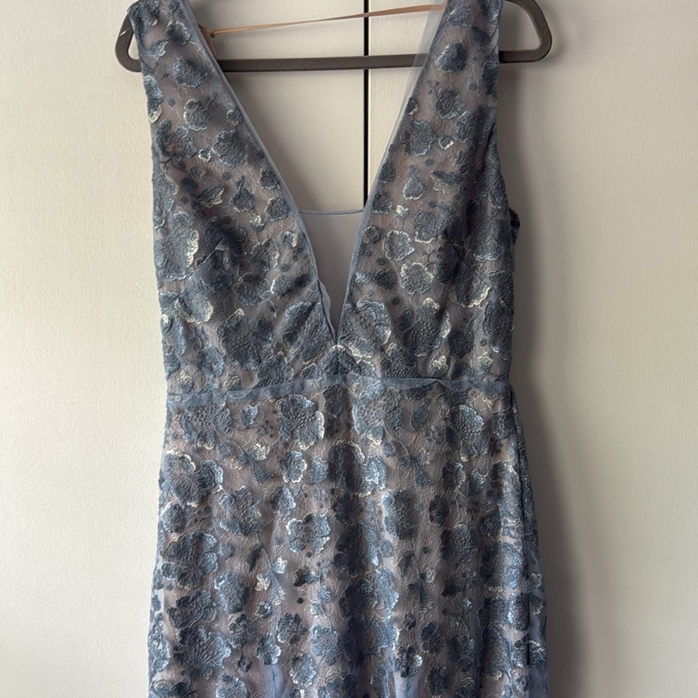BCBGMaxAzria Light Blue Embroidered Maxi Dress - Picture 4 of 11